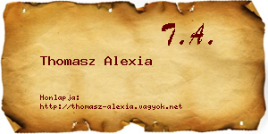 Thomasz Alexia névjegykártya